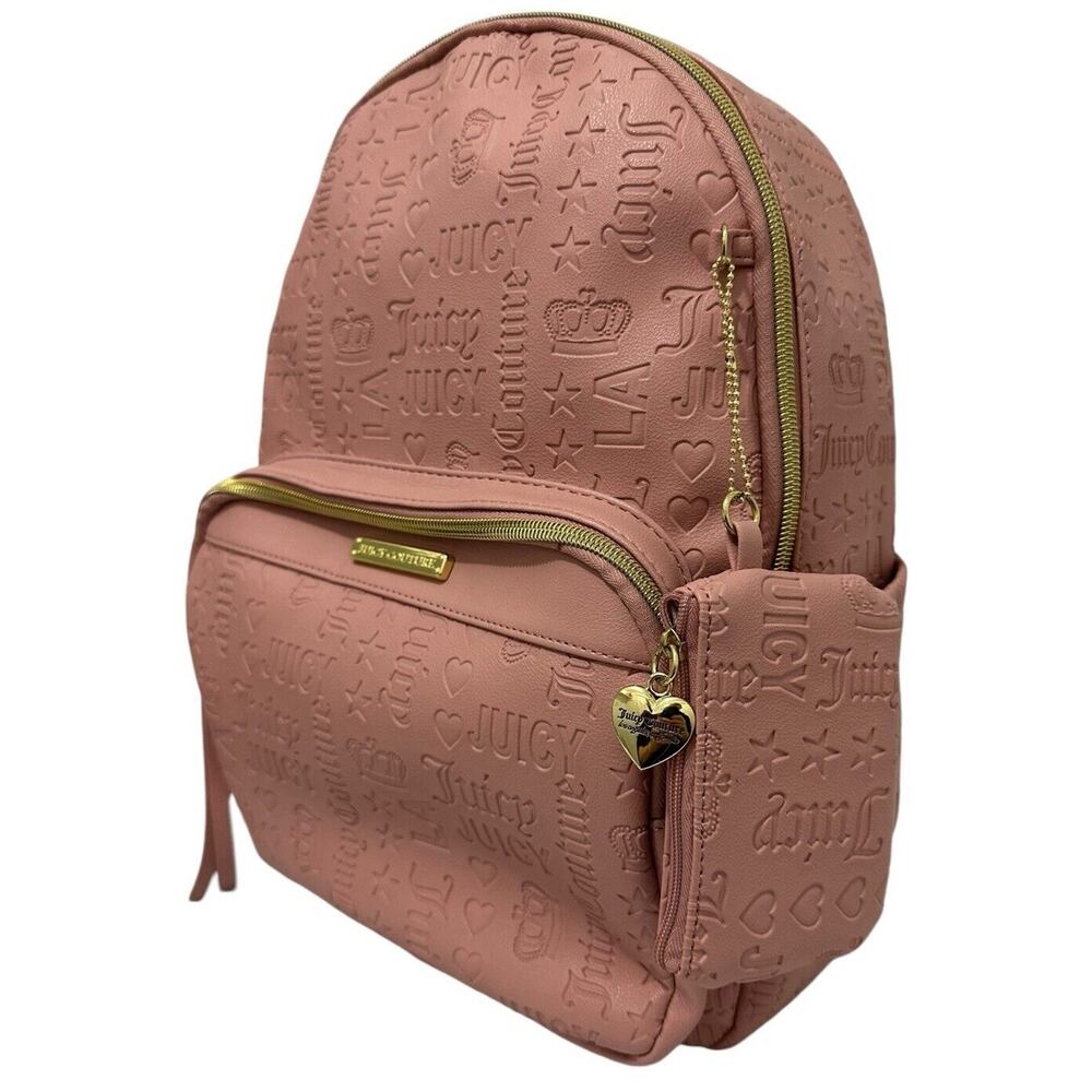 Juicy Couture Travel Pink Barbiecore Wordplay Logo Backpack Y2K Vintage